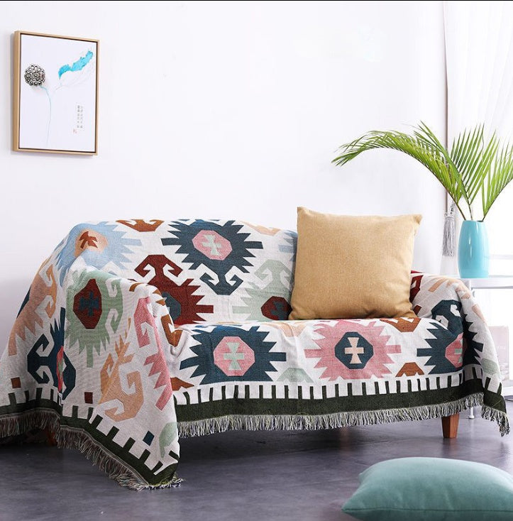 Home Decor Blanket- Light Geometric