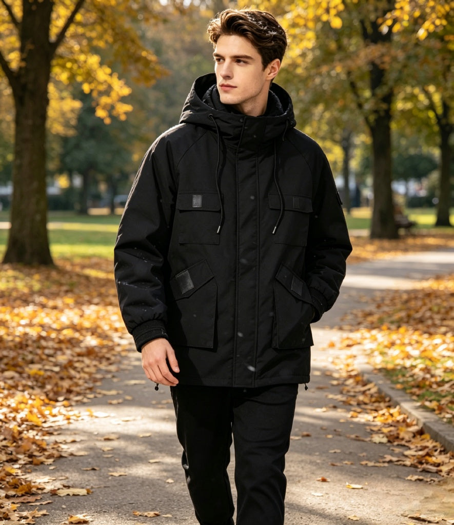 Plus Size Fleece-lined Parka Jacket