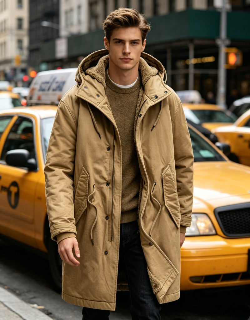 Sherpa Lined Parka -Khaki