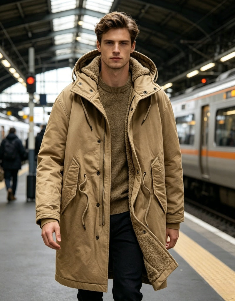 Sherpa Lined Parka -Khaki