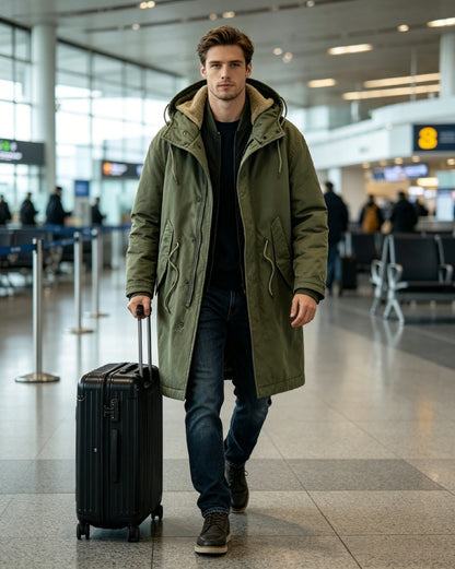 Sherpa Lined Parka -Army Green