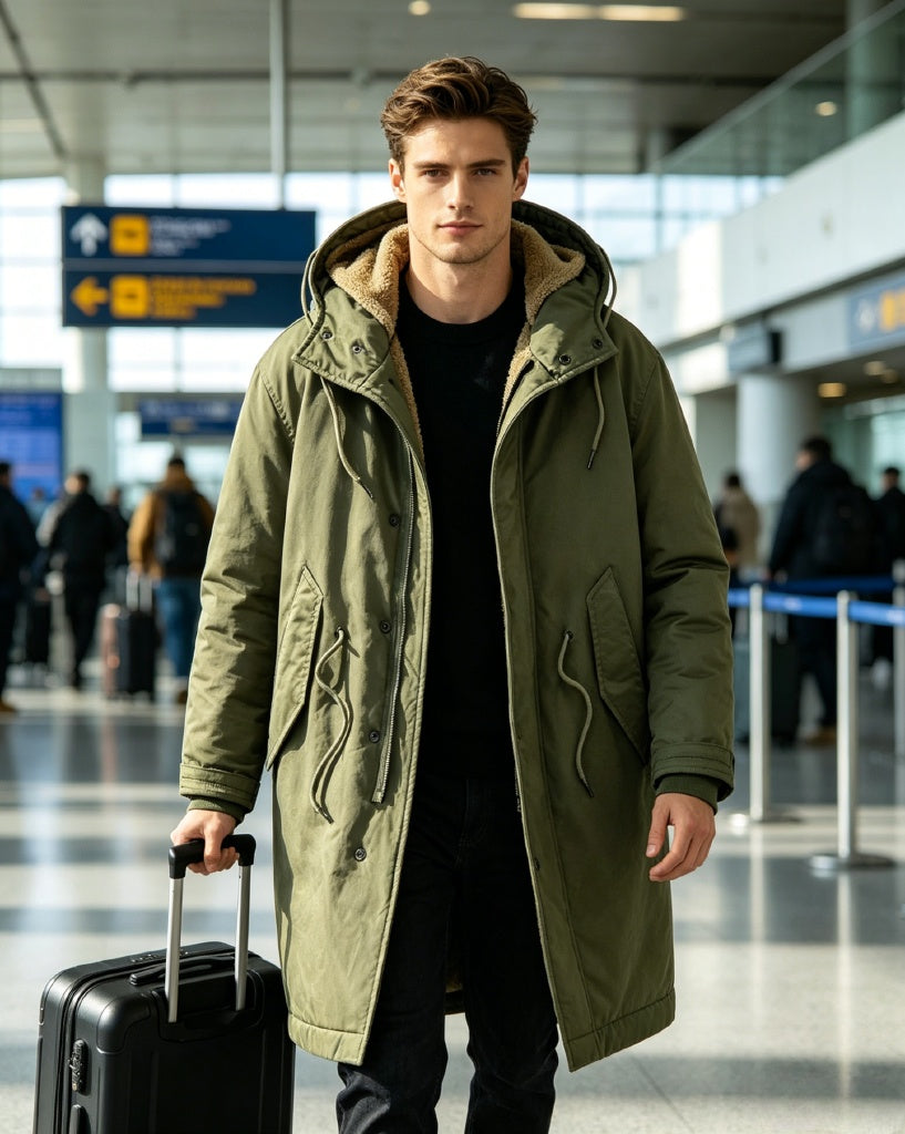 Sherpa Lined Parka -Army Green