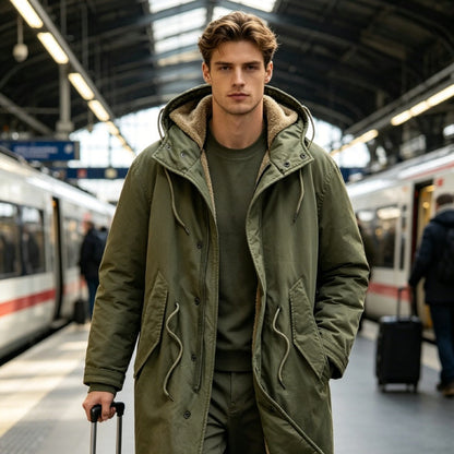 Sherpa Lined Parka -Army Green