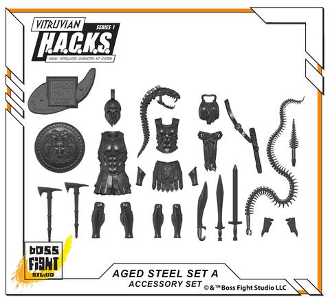 AGED STEEL ACCESSORY SET - A