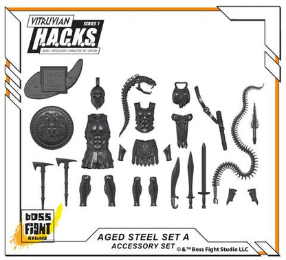 AGED STEEL ACCESSORY SET - A